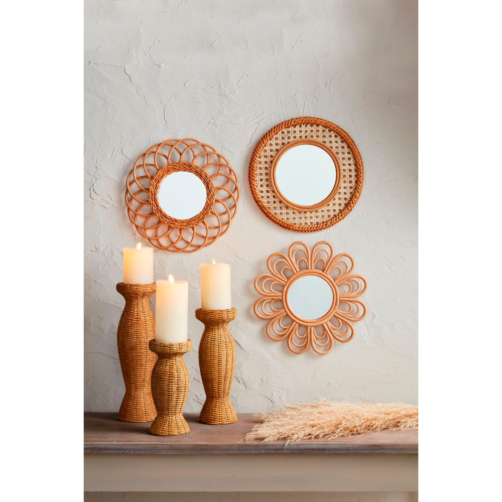 Mud Pie Resin Woven Candlestick