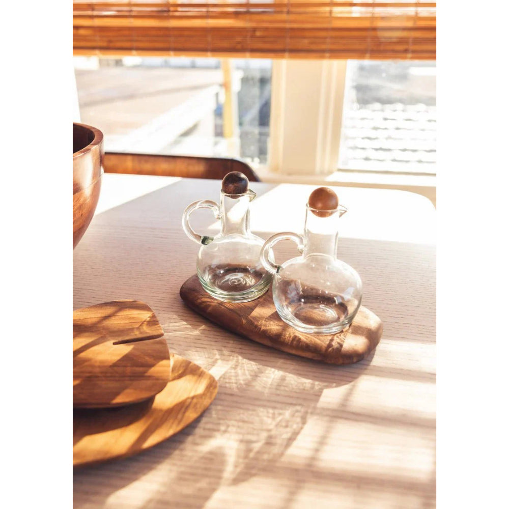 Be Home Oil & Vinegar Cruet Set with Acacia Tray