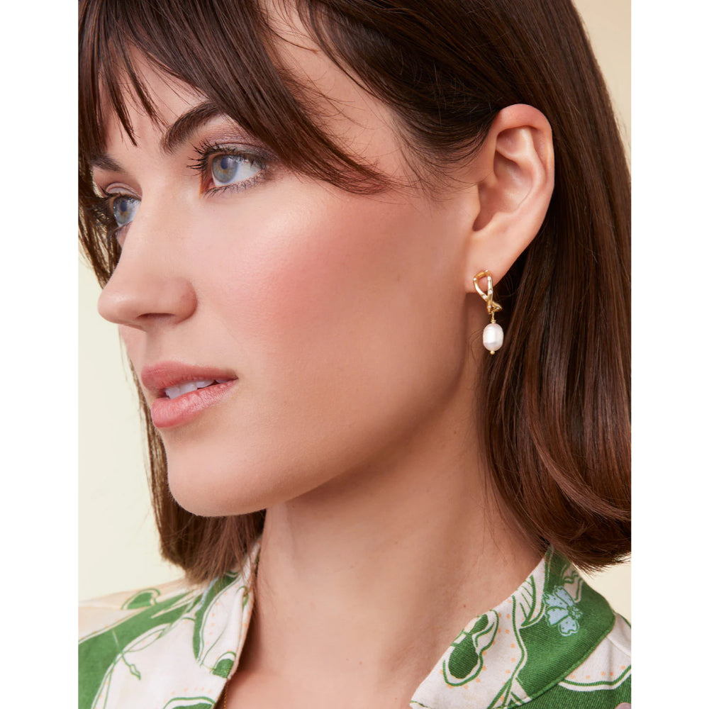 Spartina Sprinkles Hoop Earrings - Pearl
