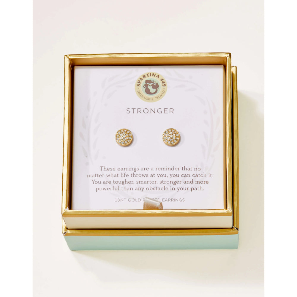 Sea La Vie Stronger/Pavé Disk Stud Earrings
