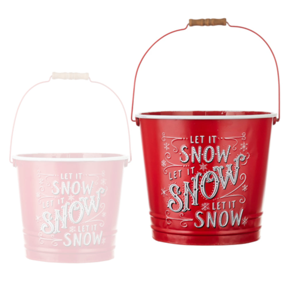 Raz Imports Let It Snow Handled Buckets