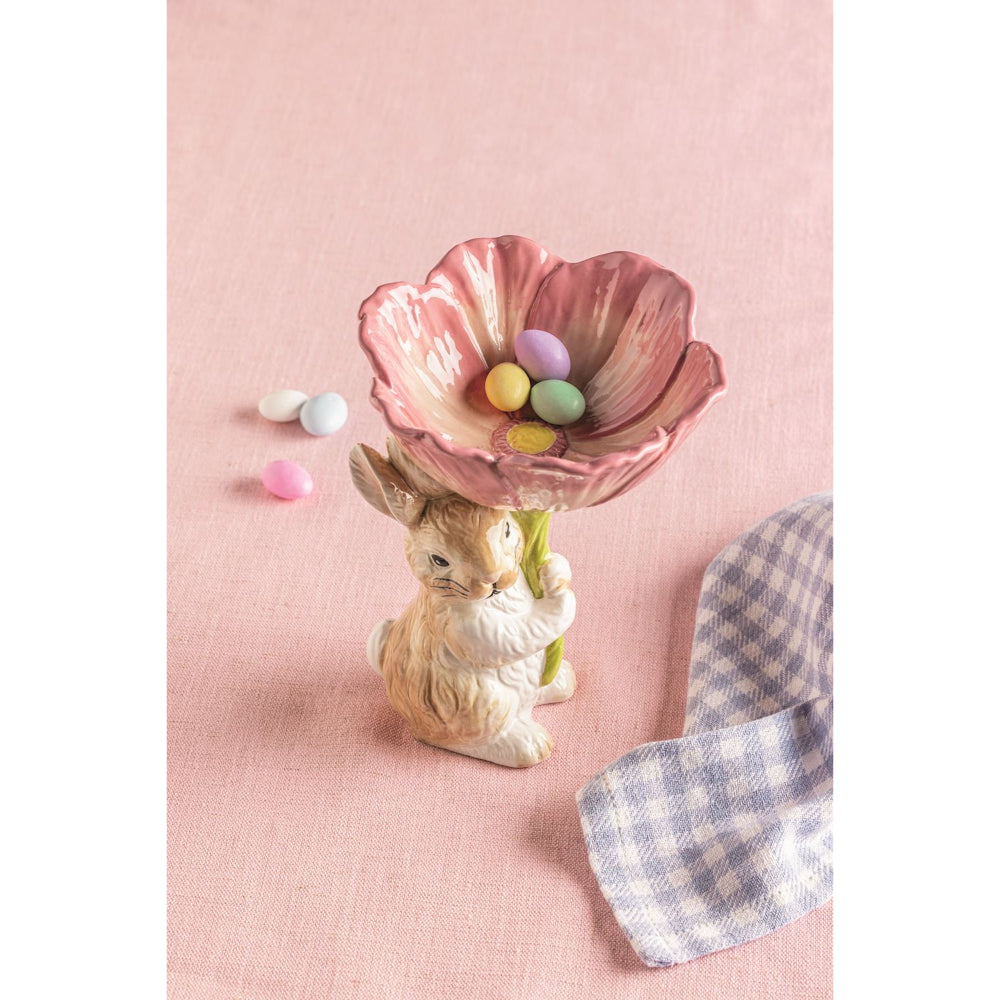 Mud Pie Bunny Flower Candy Bowl