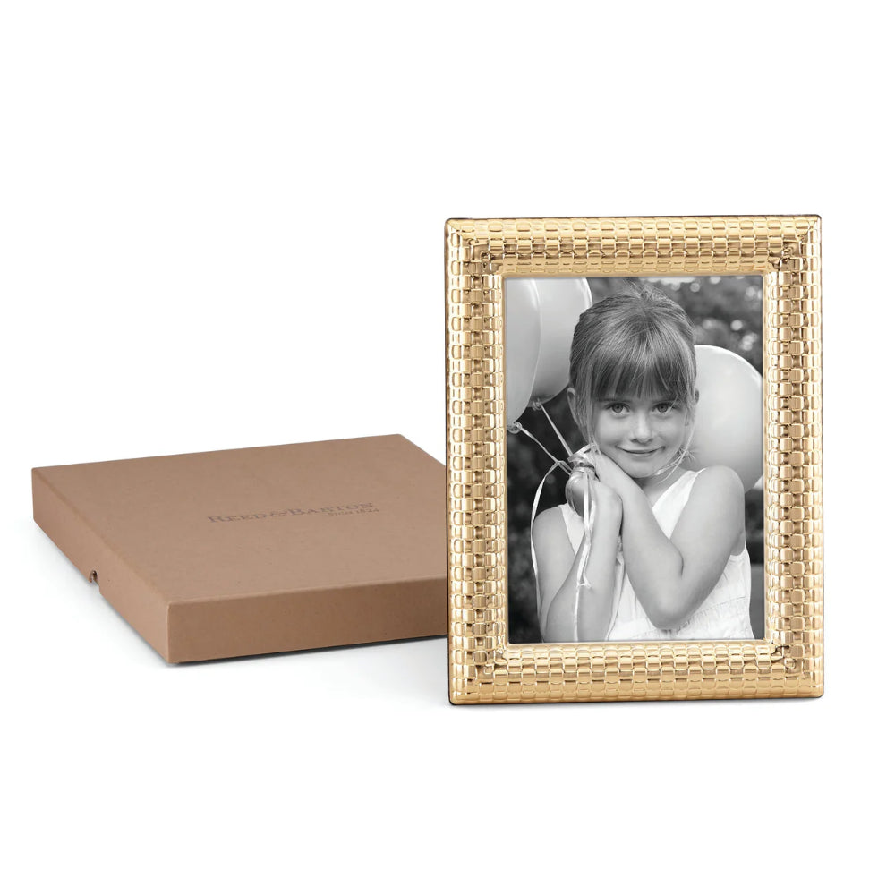 Reed and Barton Watchband Satin Gold-Plated Picture Frame - 5x7