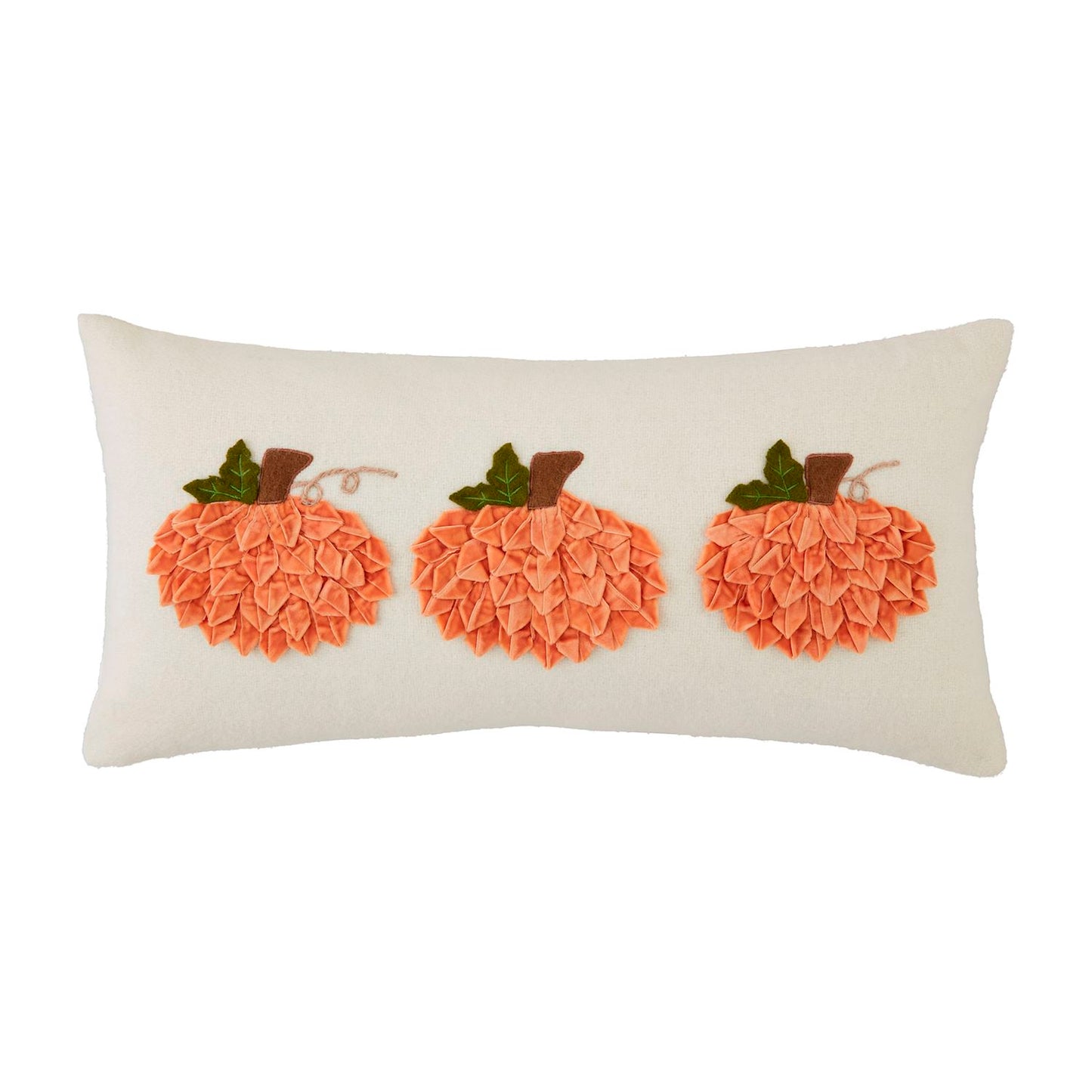 Mud Pie Velvet Ribbon Pumpkin Pillow