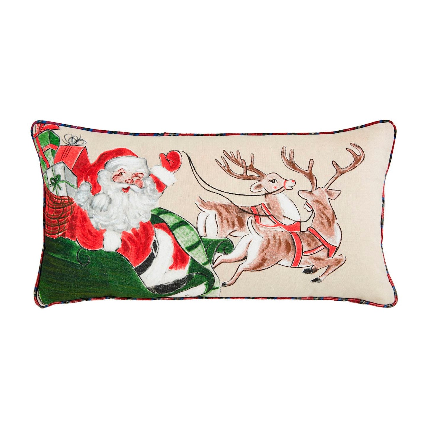 Mud Pie Classic Painted Christmas Pillow