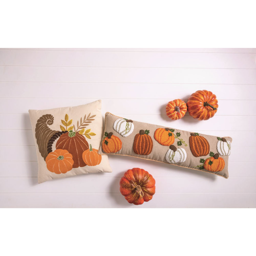 Mud Pie Cornucopia Crewel Pillow