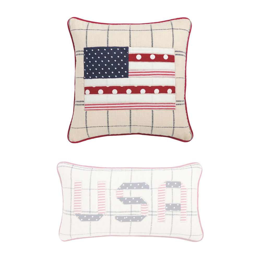 Mud Pie Americana Quilted Pillows