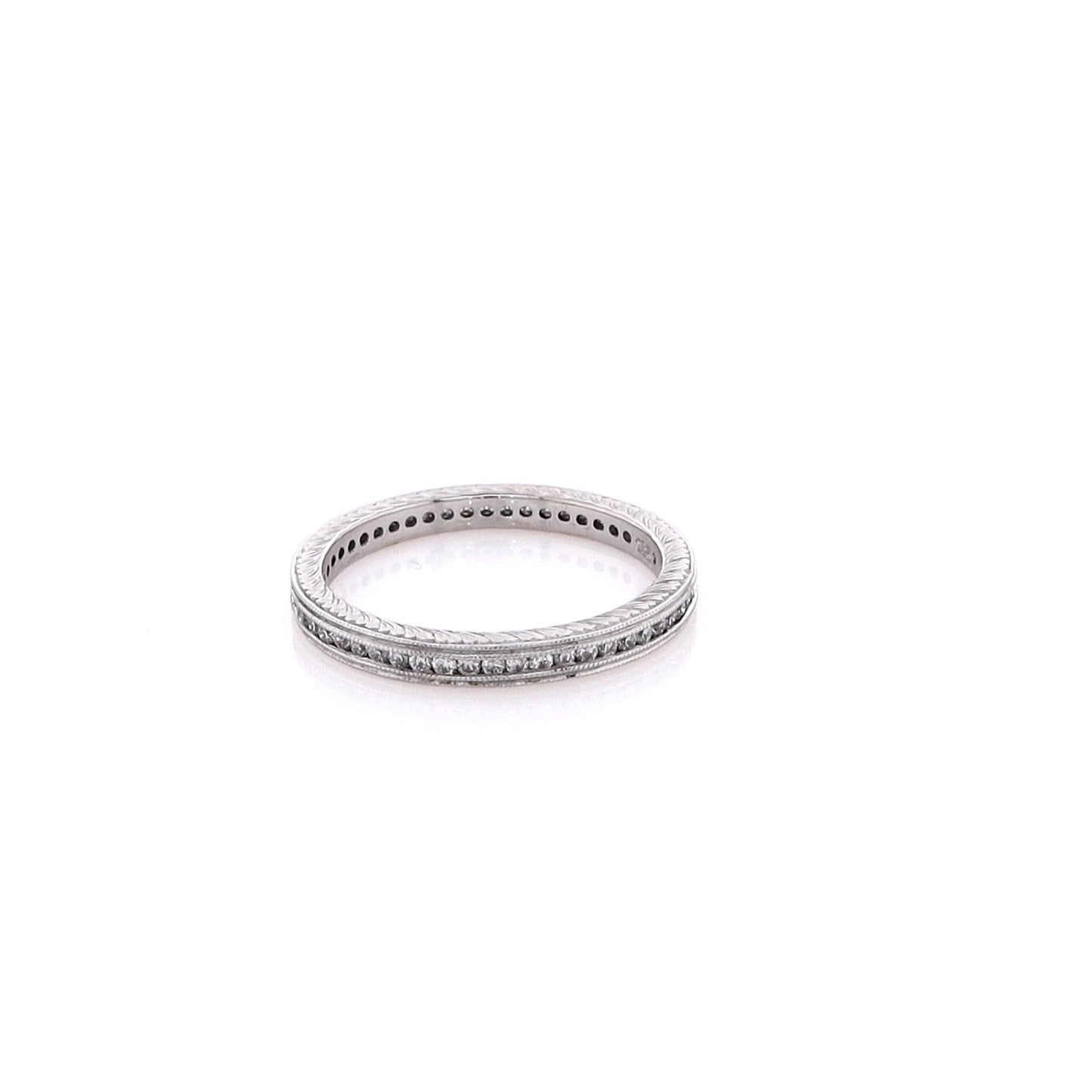 Estate 18 Karat White Gold Diamond Eternity Wedding Band