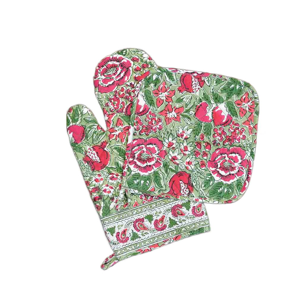 Pomegranate Autumn Orchard Oven Mitt Set