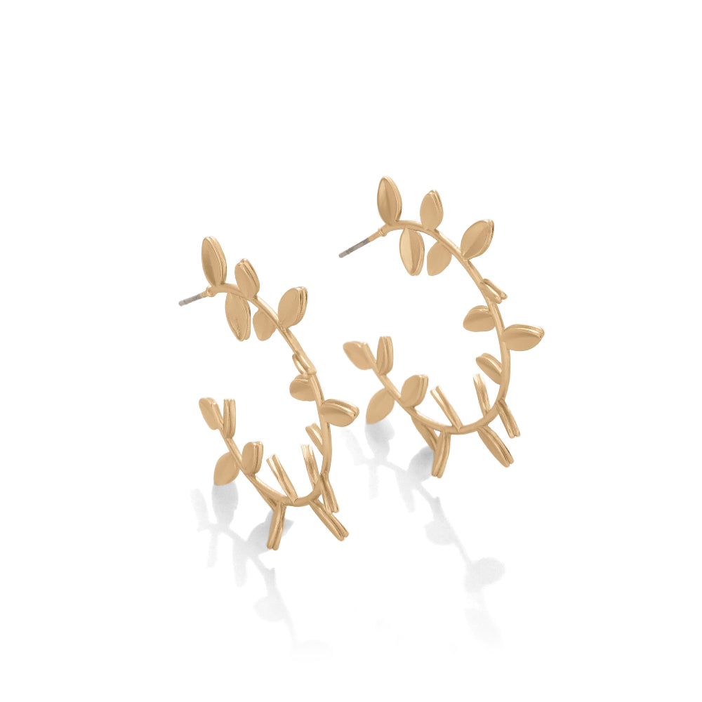 Spartina Wood Bead Flower Earrings