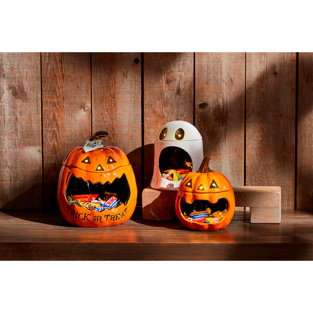 Mud Pie Halloween Open Mouth Candy Containers - Pumpkin