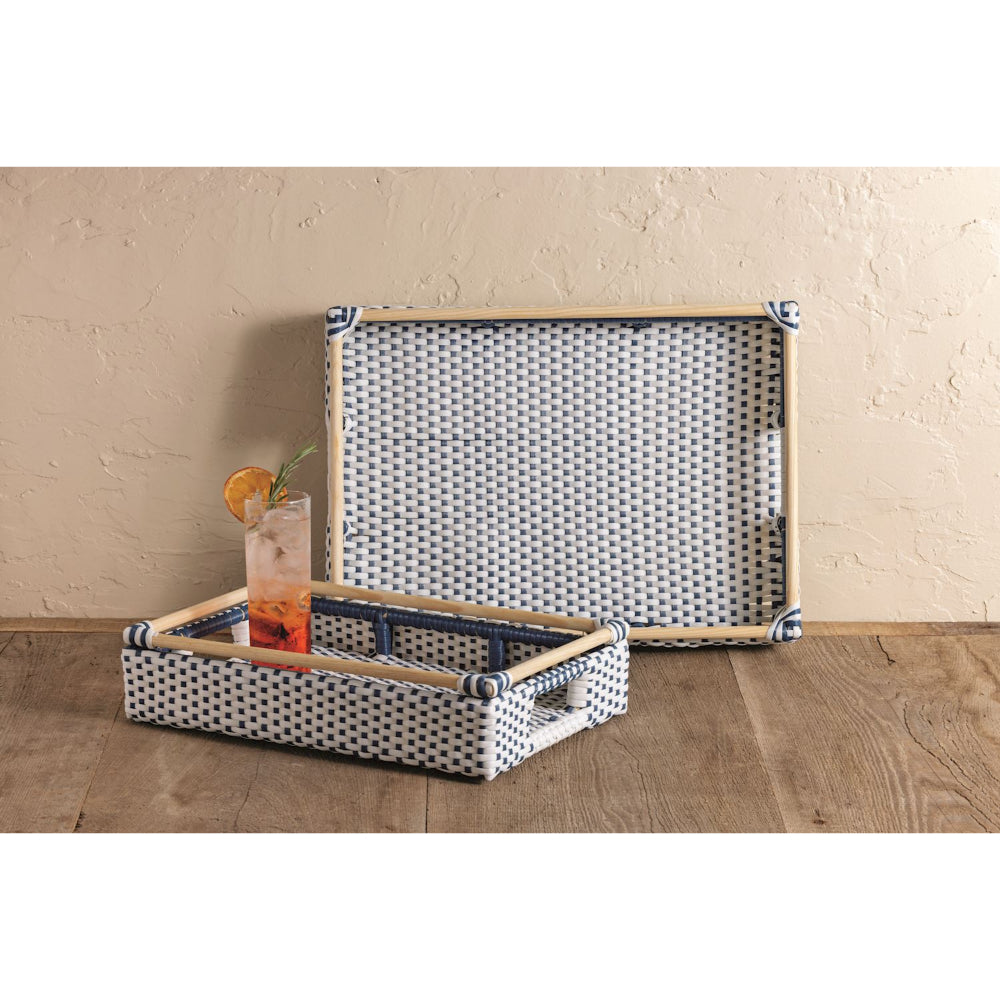 Mud Pie Woven Plastic Rattan Trays