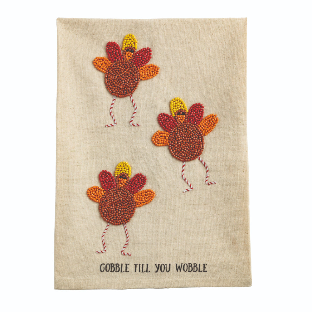 Mud Pie Beaded Thanksgiving Towels