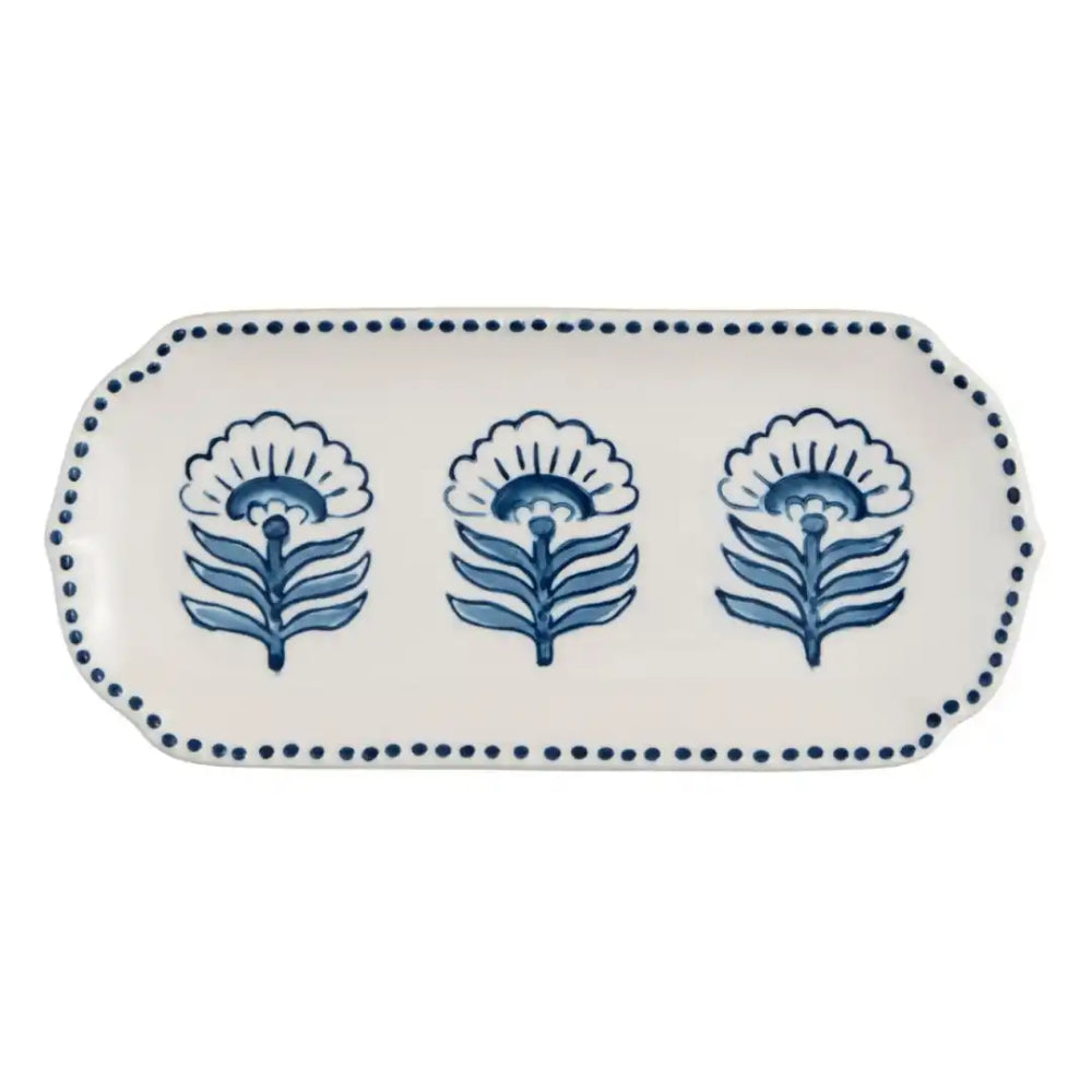 Mud Pie Blue Floral Everything Dish
