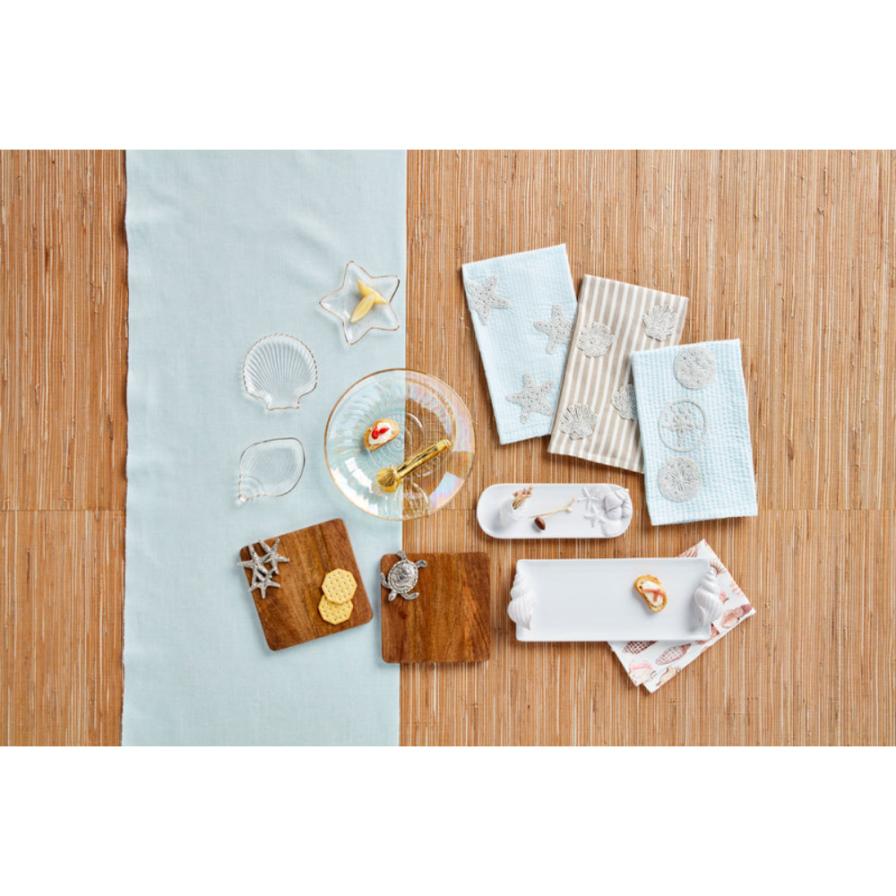 Mud Pie Nautilus Gold Edge Plate & Tong Set