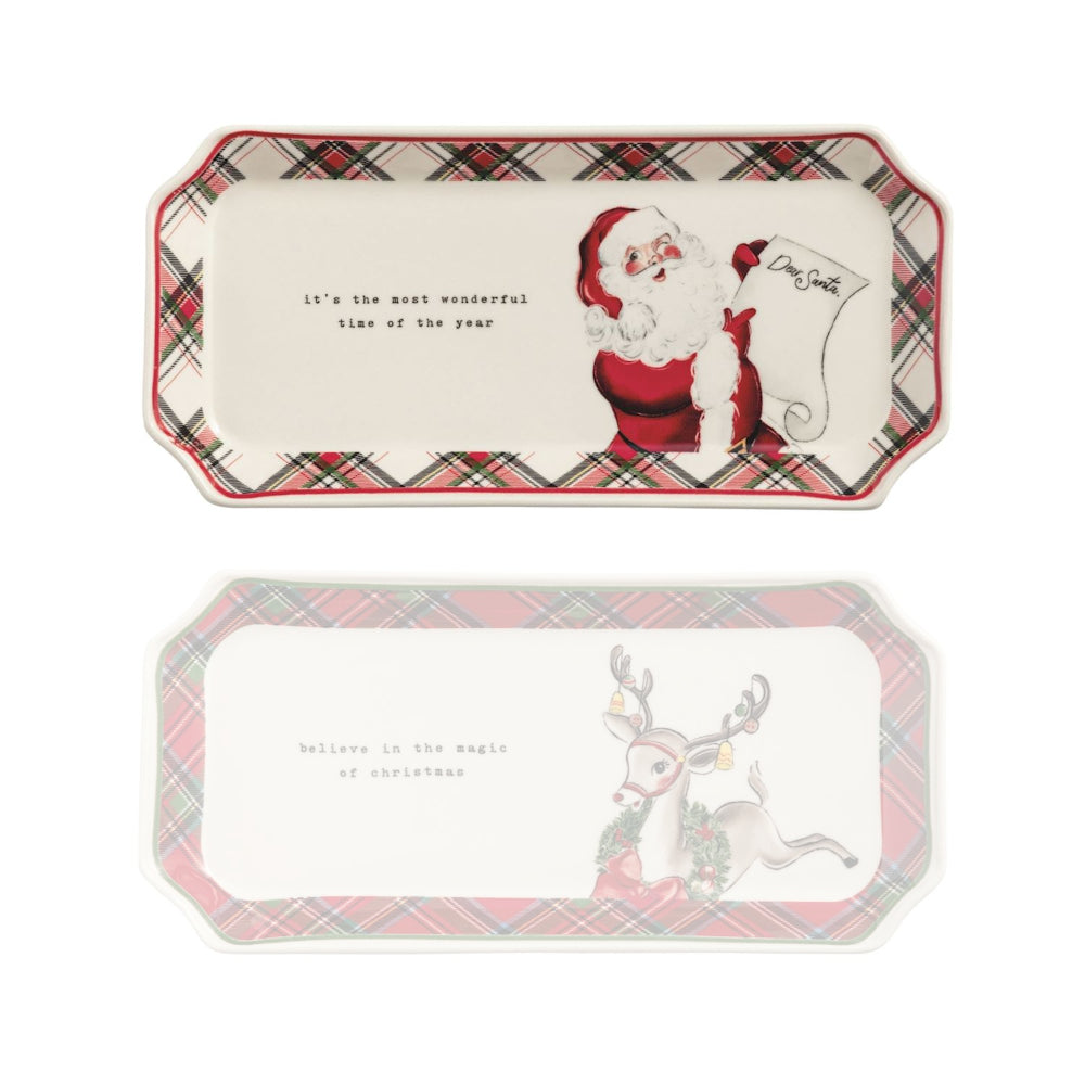 Mud Pie Christmas Tartan Everything Trays