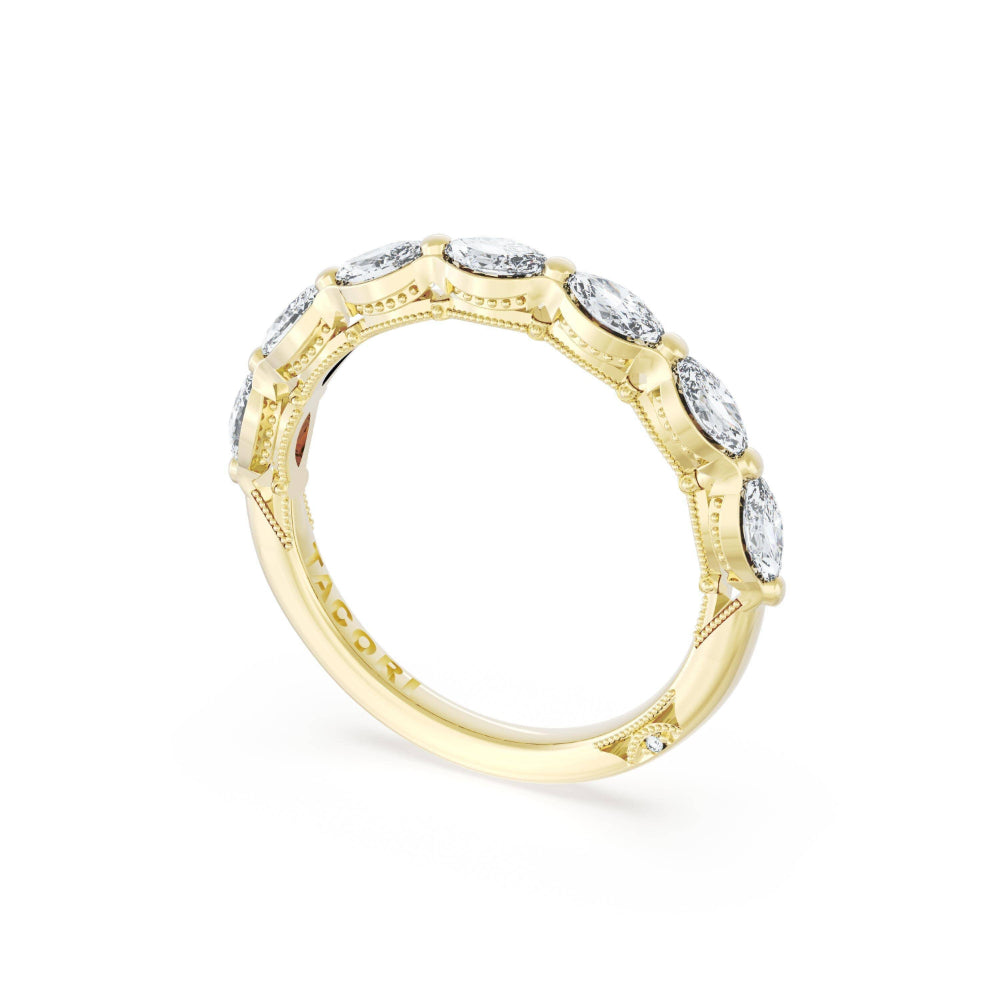 Tacori 18k Gold Sculpted Crescent Marquise Diamond Band