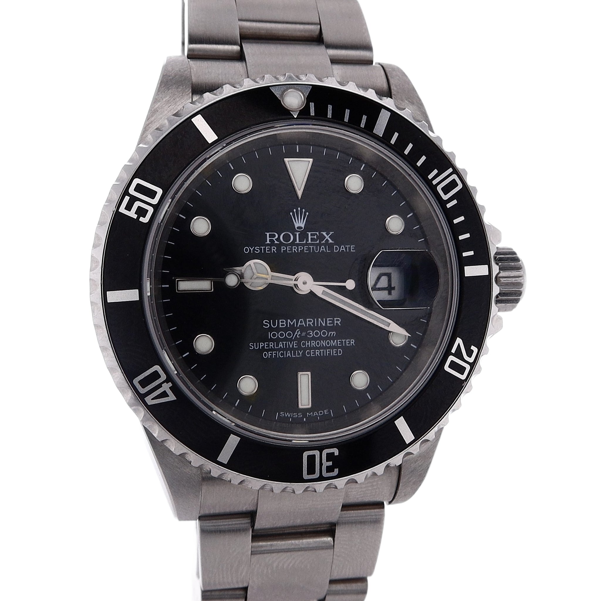 Estate Rolex Stainless Steel Submariner Black Dial 16610 Circa