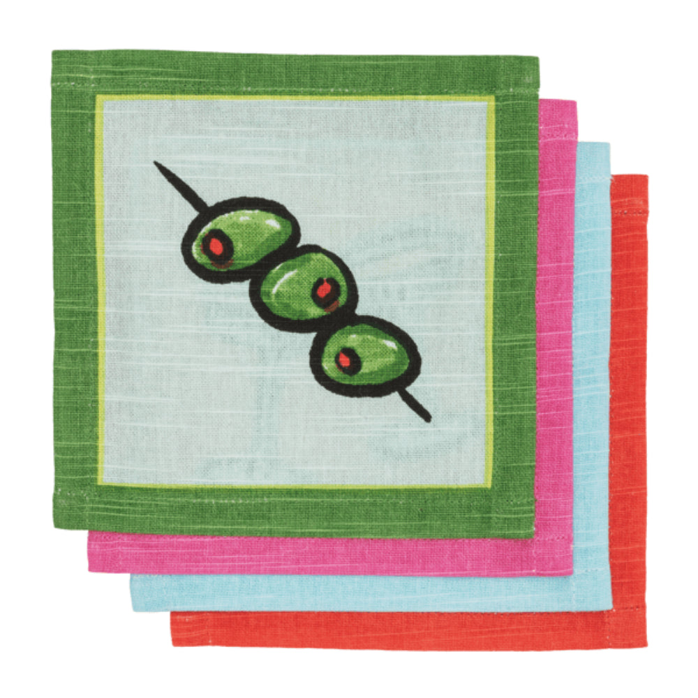 Mud Pie Bar Cocktail Cotton Napkin Sets