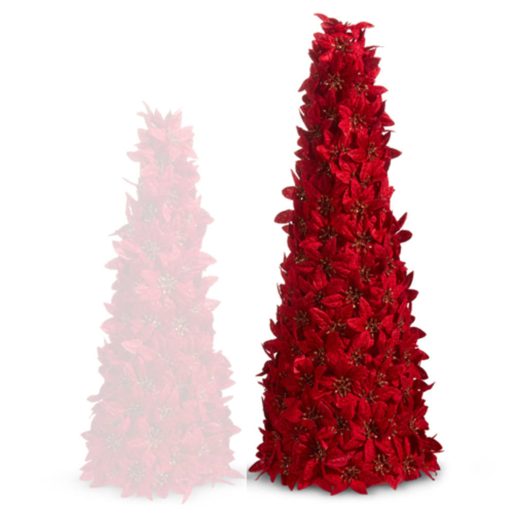 Raz Imports Red Poinsettia Cone Tree