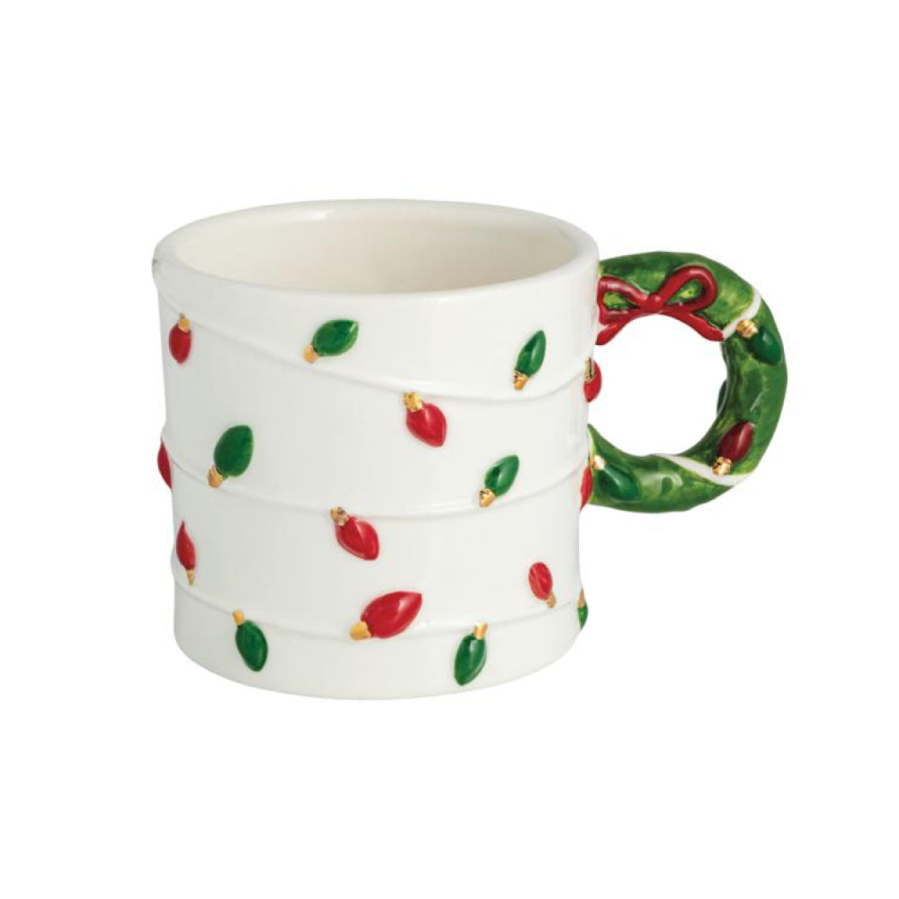 Mud Pie Whimsical Christmas Handle Mugs