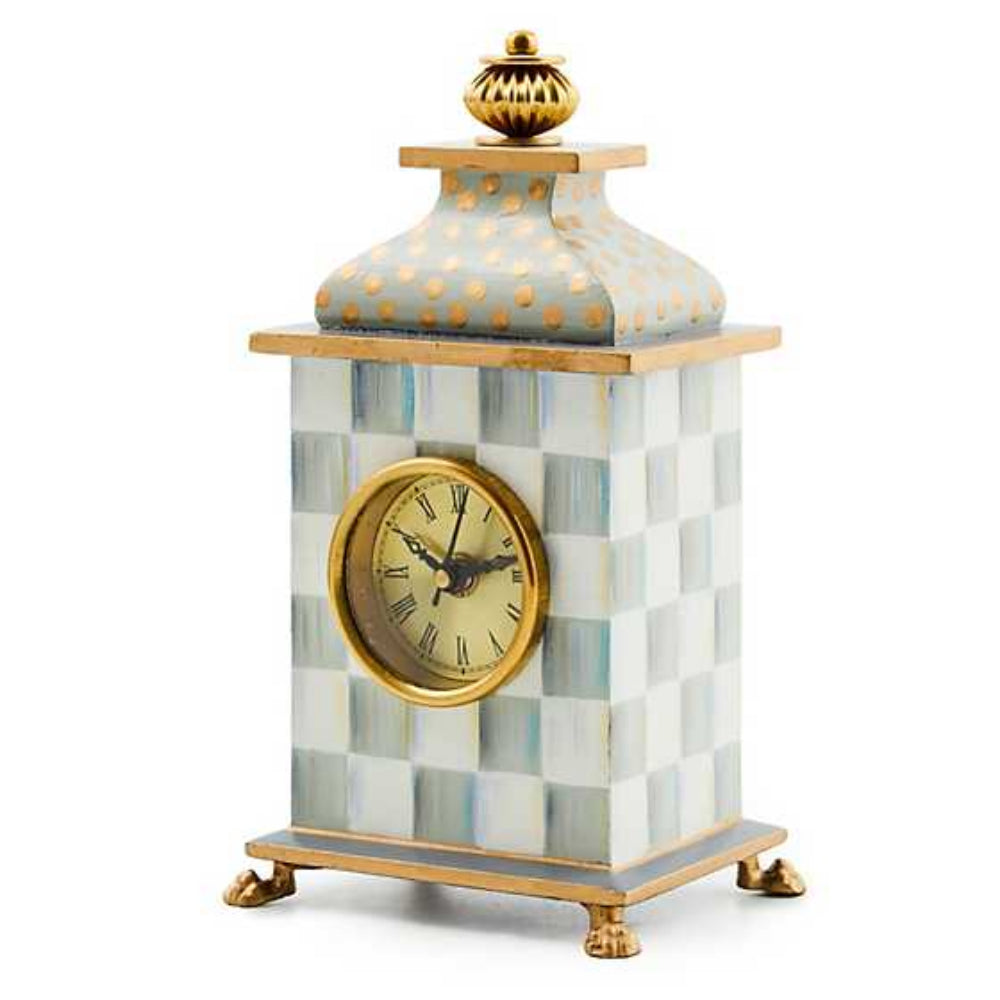 MacKenzie-Childs Sterling Check Desk Clock