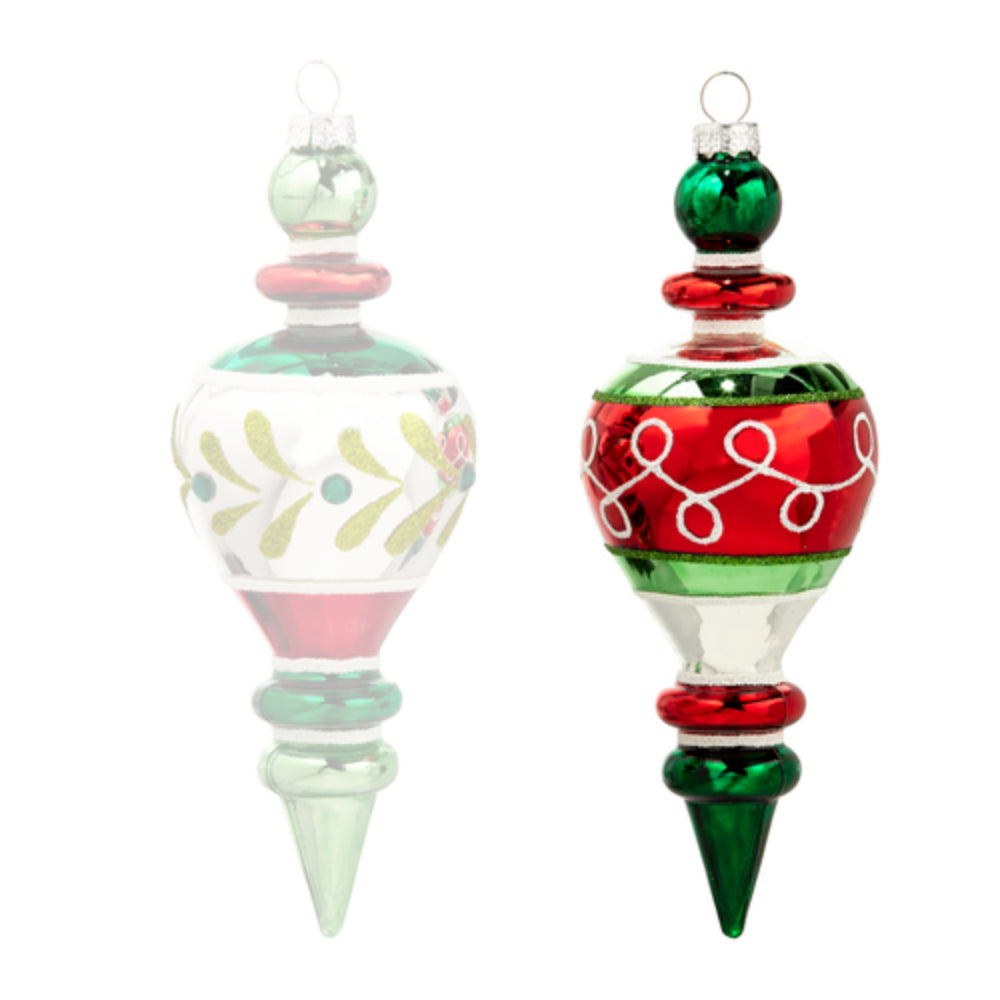 7" Multicolor Finial Ornament