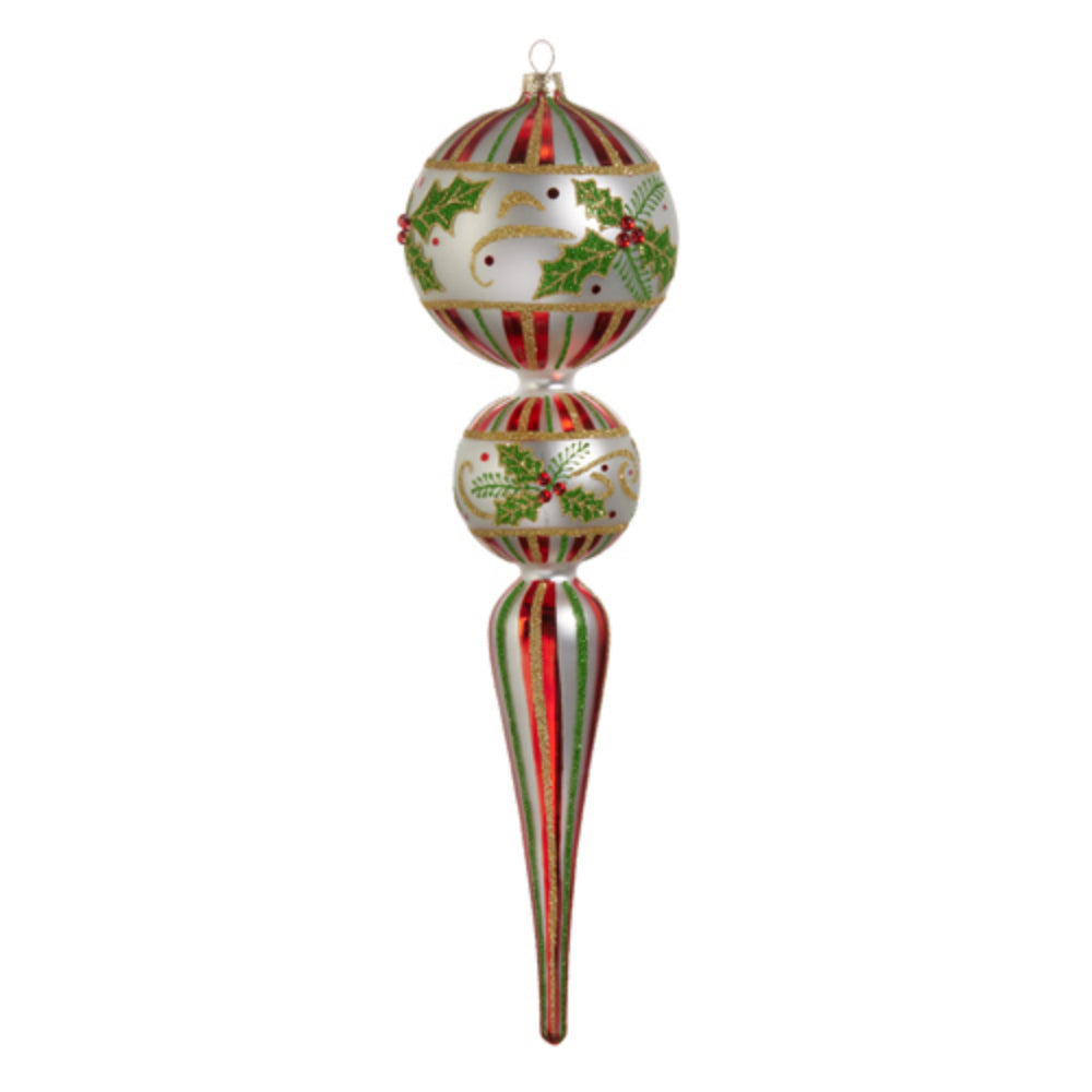 15" Holly Leaf Finial Ornament