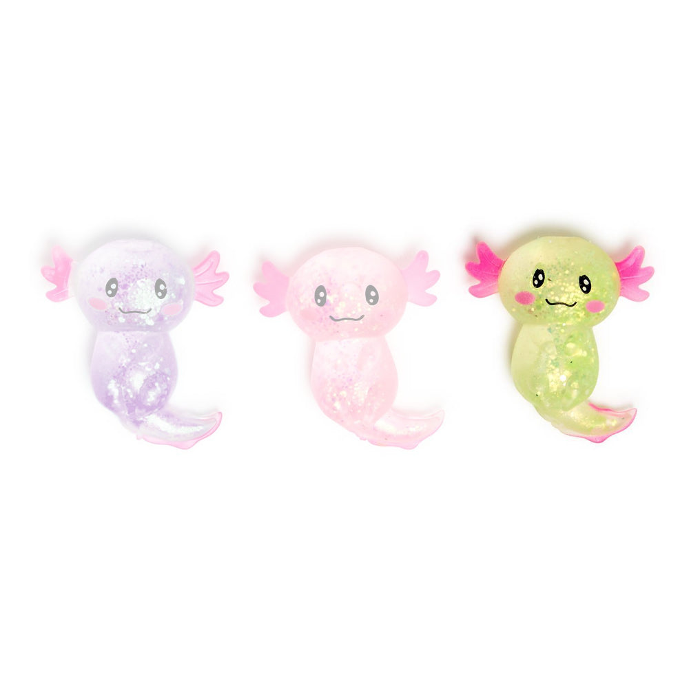 Two's Company Squishy Glitter Axolotl Toy