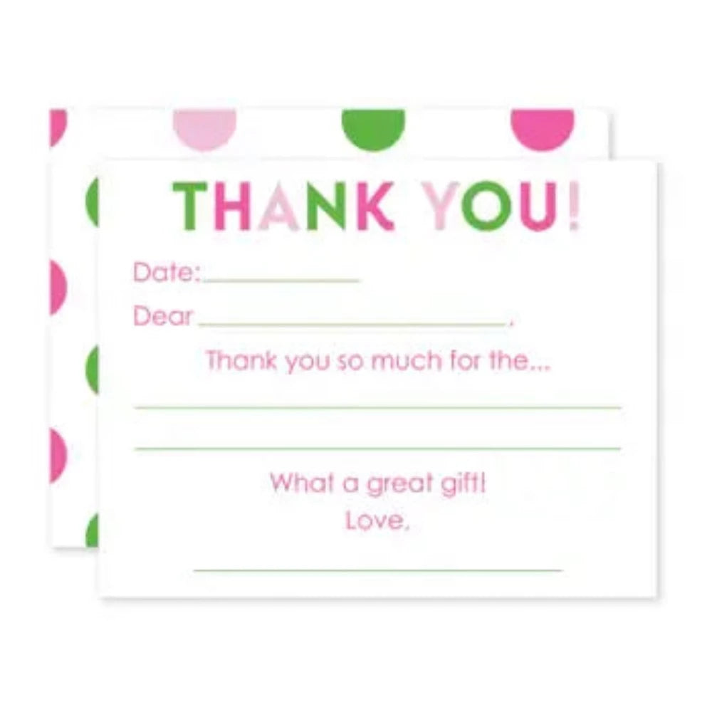 Pink Kid Fill In Thank You Notes