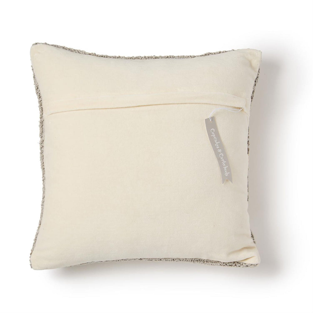 Two's Company Gray Punch Embroidery Decorative Square Pillow "You Are Loved"
