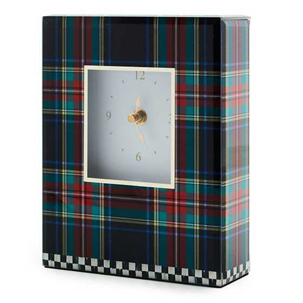MacKenzie-Childs Tartan Black Carriage Clock