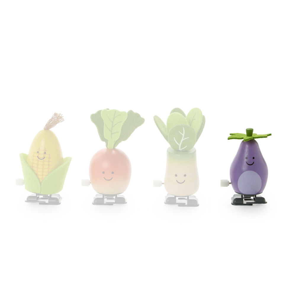 Two's Company Wooden Vegetable Wind Up Toy