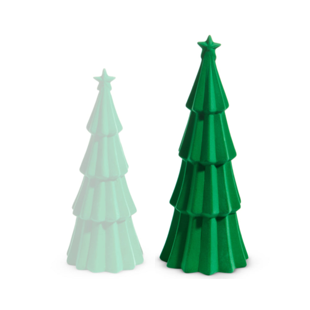 Raz Imports Green Tiered Flocked Trees