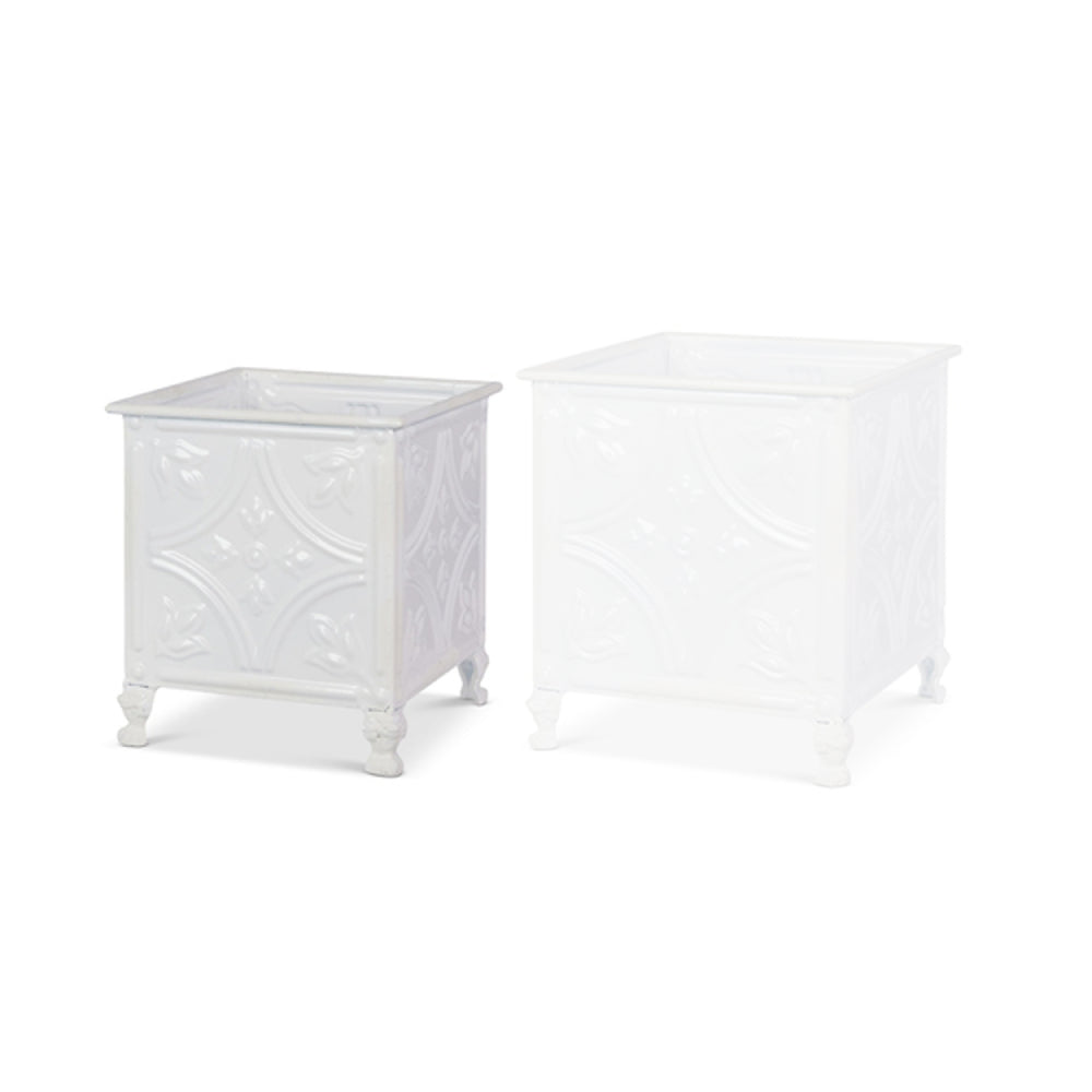Raz Imports 10.75" White Tile Planters