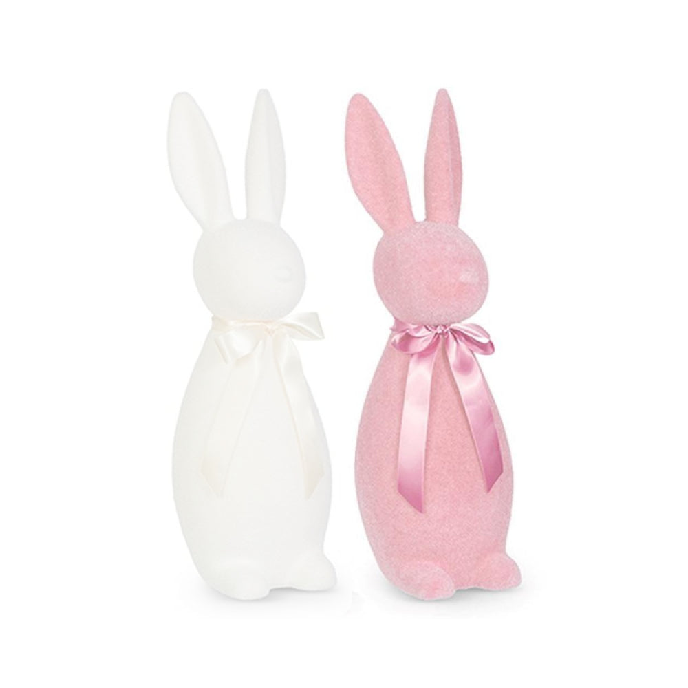 Raz Imports 16" Pale Flocked Bunny