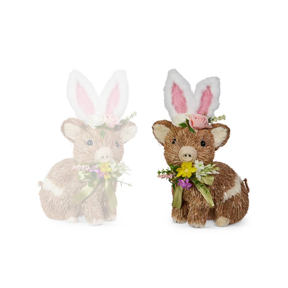 Raz Imports 10" Pig with Bunny Ears