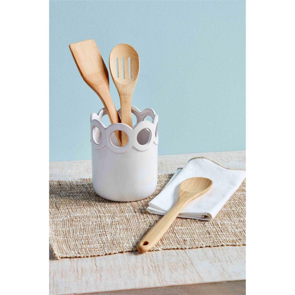 Mud Pie Scalloped Edge Utensil Holder
