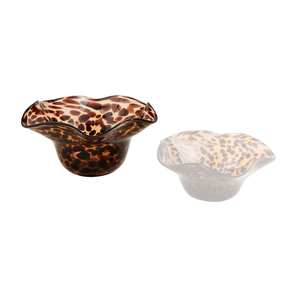 Mud Pie Ruffle Tortoise Glass Bowls