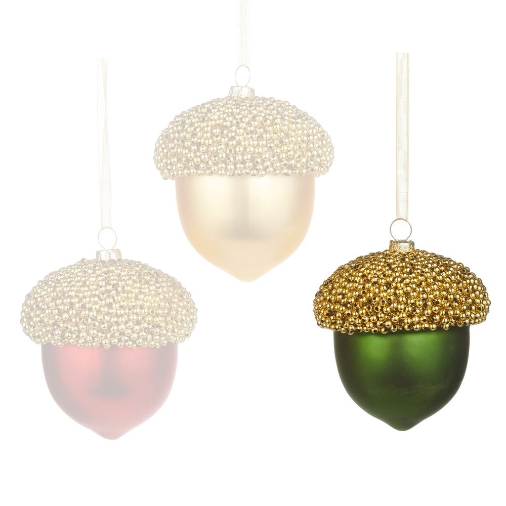 Raz Imports 3.5" Beaded Top Acorn Ornament