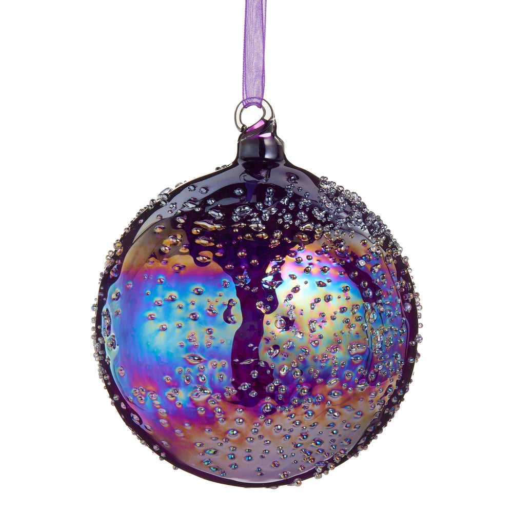 Raz Imports 4" Iridescent Purple Ball Ornament