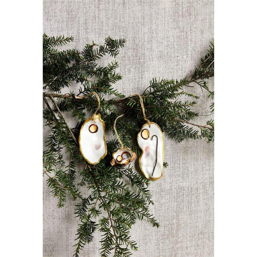 Mud Pie Oyster Nativity Ornament Set