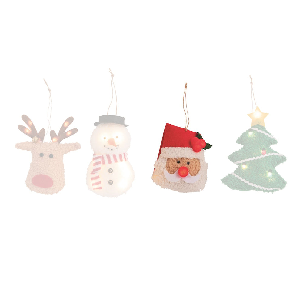 Mud Pie Christmas Light-Up Plush Ornaments