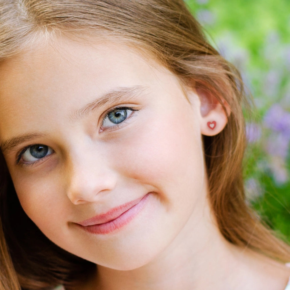 Children's Sterling Silver Groovy Heart Earrings