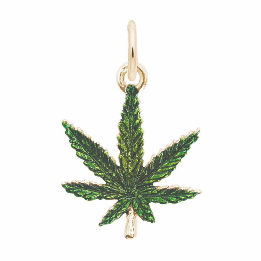 4969-001 Painted Marijuana Leaf Charm