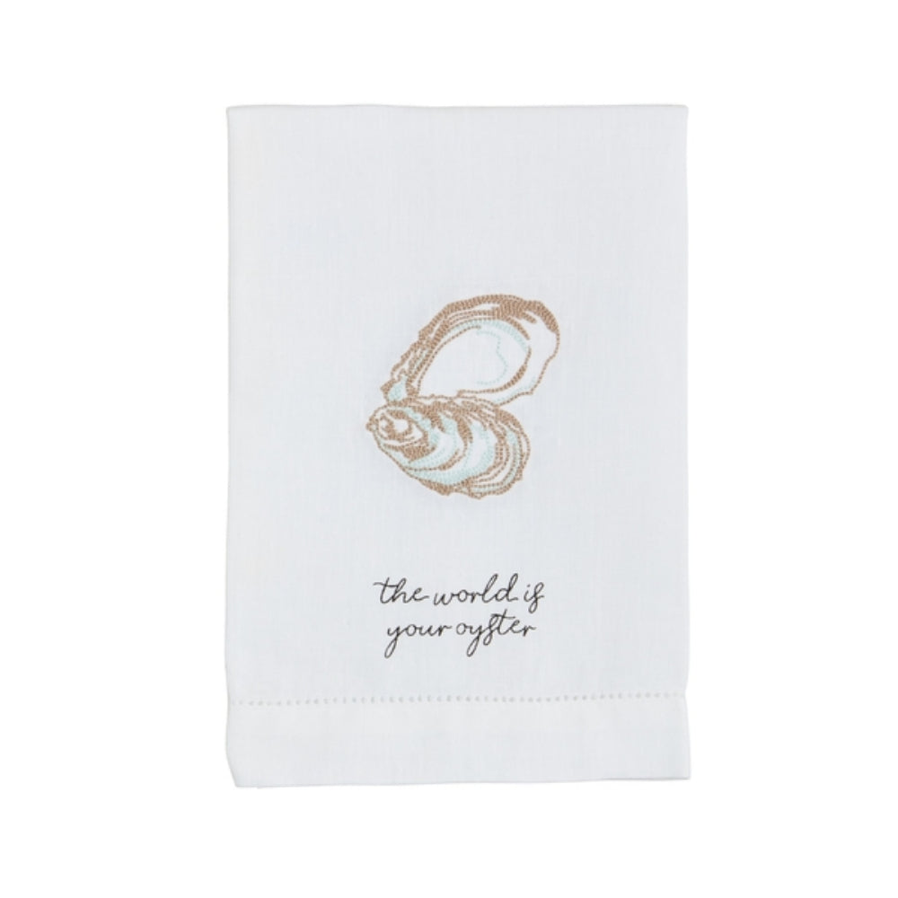 Mud Pie Oyster Embroidery Towel