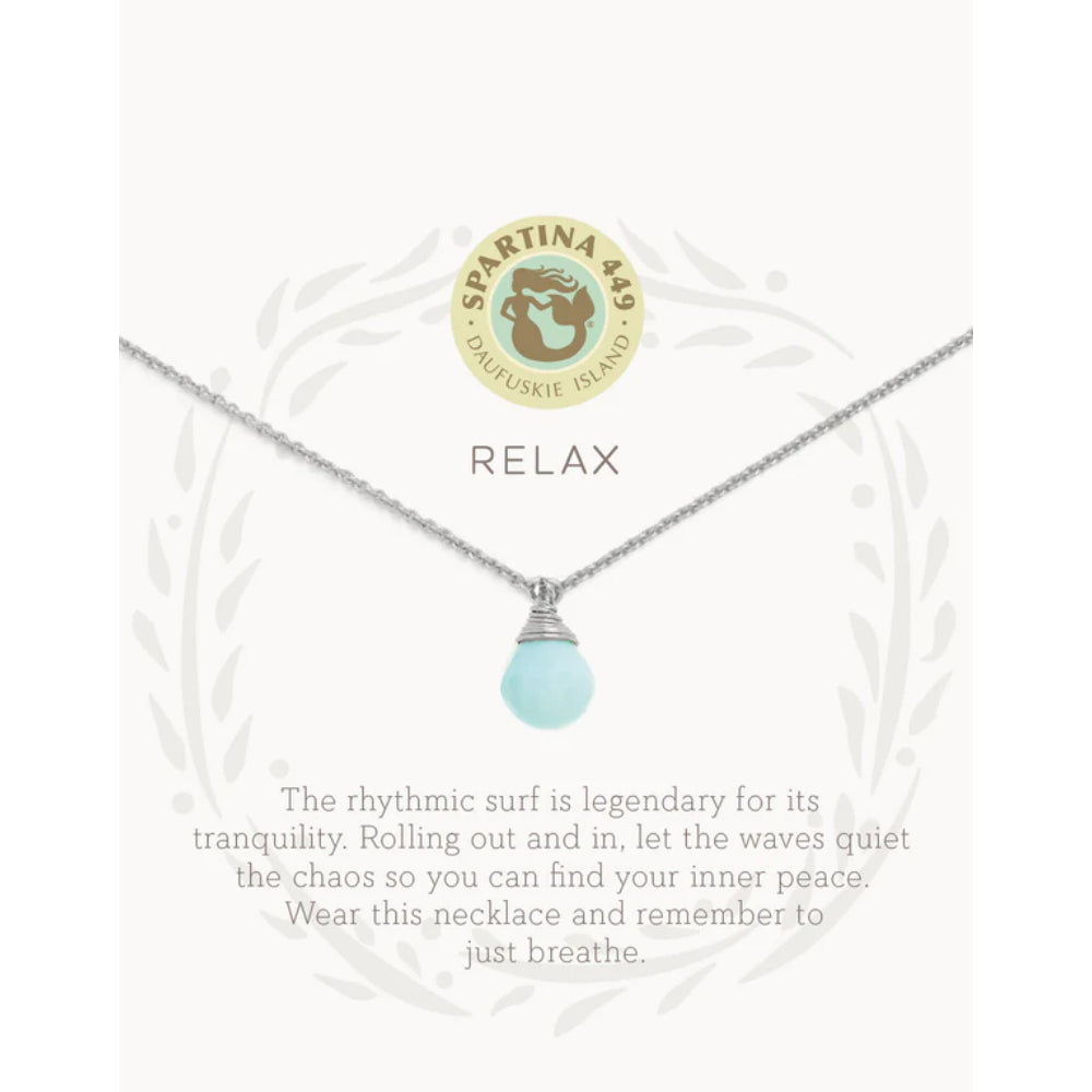 Spartina Sea La Vie Necklace 18" - Relax/Water Drop