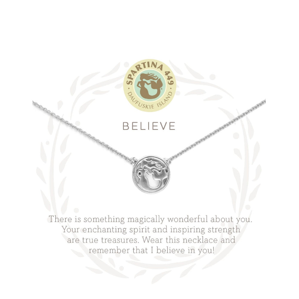 Spartina Sea La Vie 18" Believe/Mermaid Silver Necklace