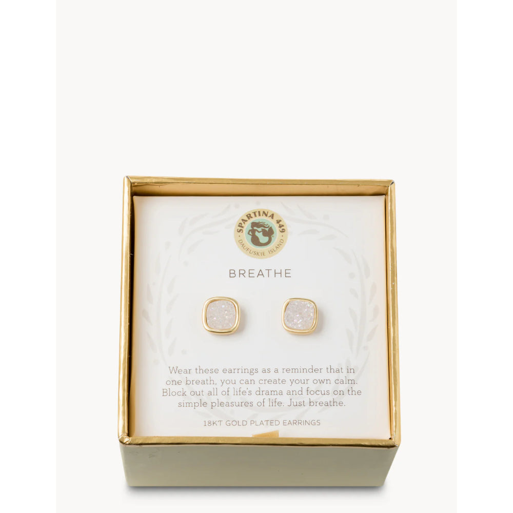 Spartina Sea La Vie Druzy Stud Earrings - Breathe/Cream Druzy