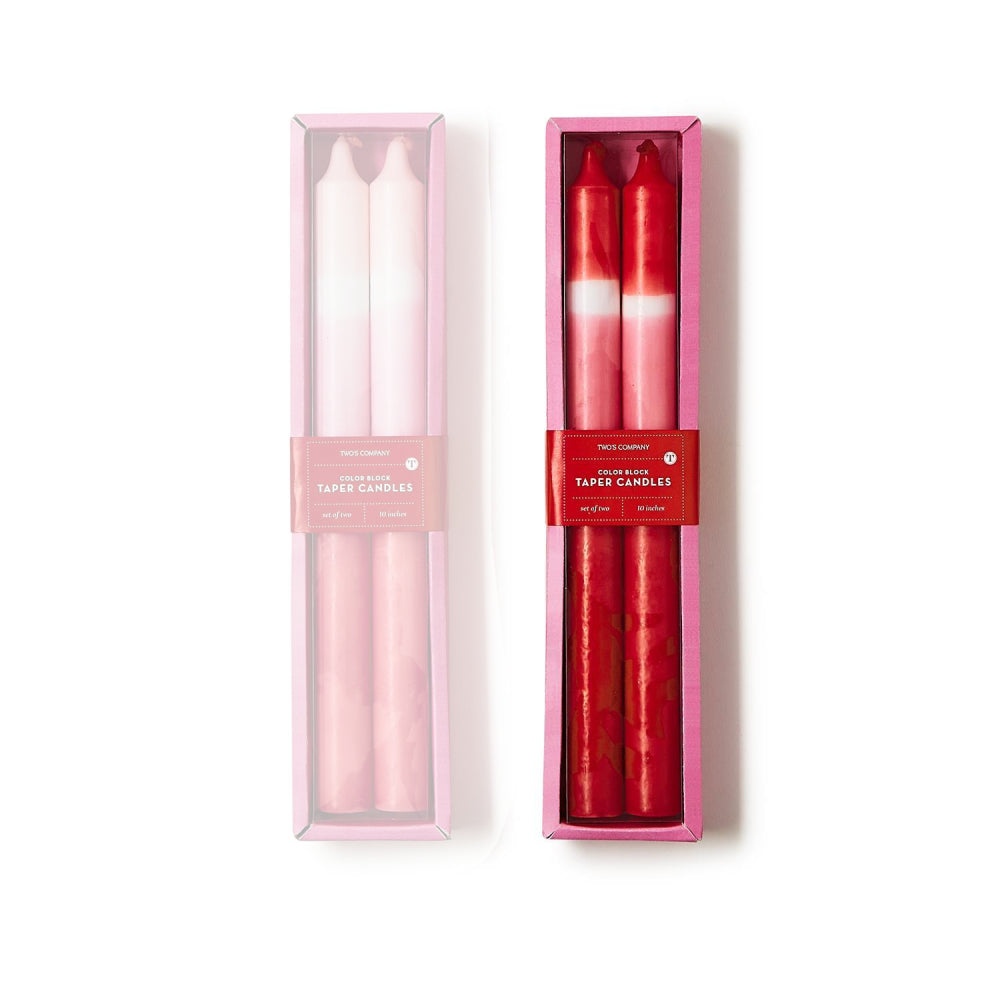 Two's Company Block Taper Candles (Set of 2)